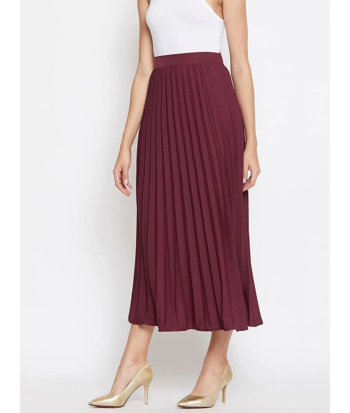 Pleated Midi Skirt