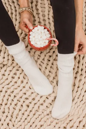 Plush Knit Socks- Ivory