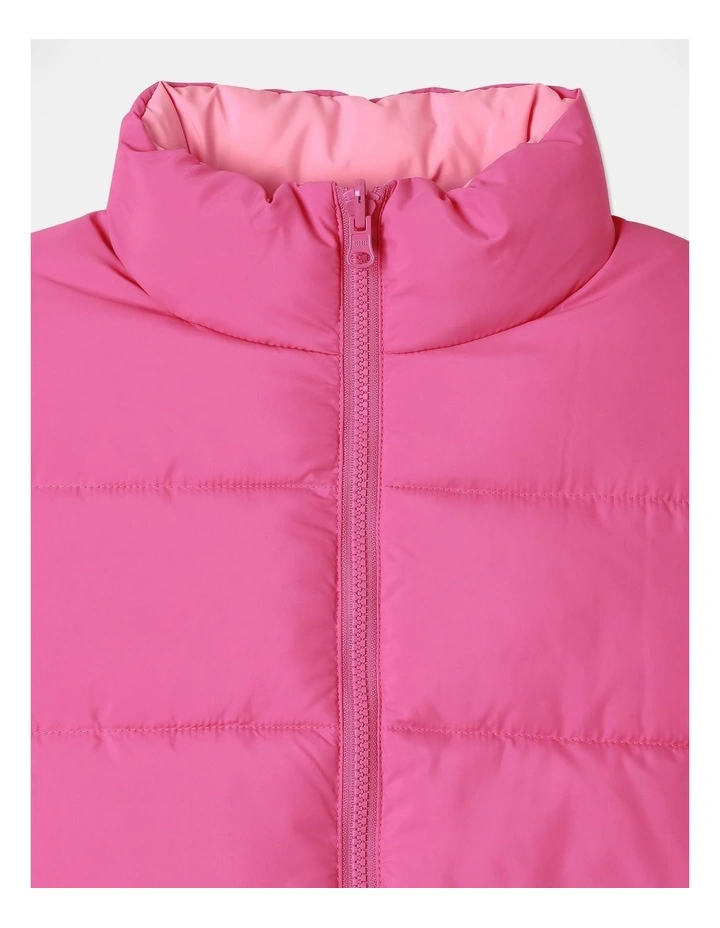 Reversible Puffer Vest in Pink