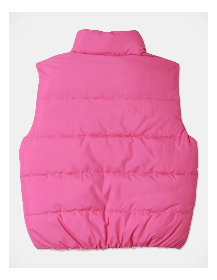 Reversible Puffer Vest in Pink