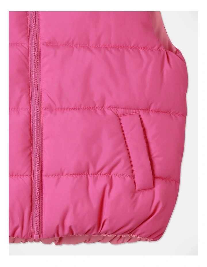 Reversible Puffer Vest in Pink