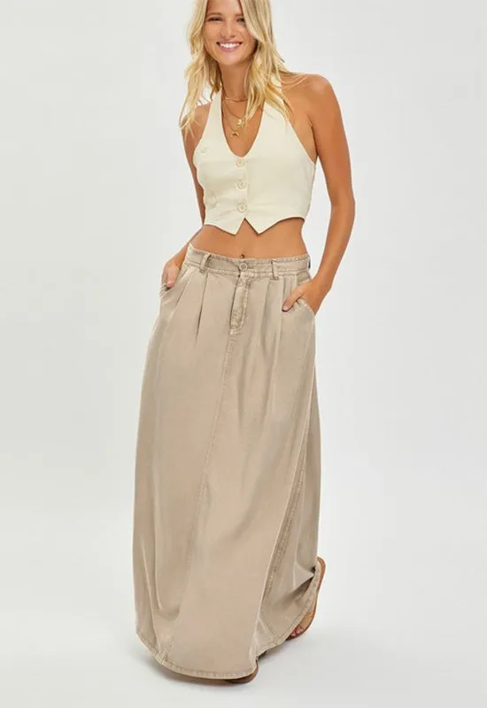 Risen - Full Length Tencel Skirt Taupe