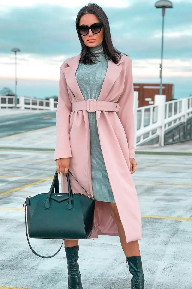 Rose Longline Tailored Belted Coat - Joelle