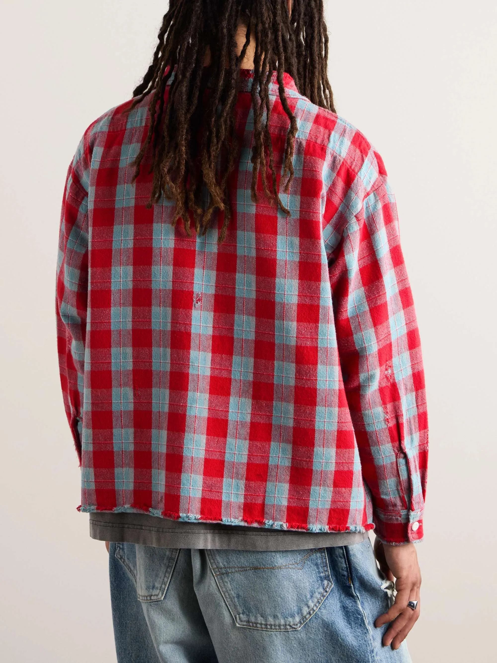 Saint Mxxxxxx  |Tartan Unisex Street Style Long Sleeves Cotton Shirts