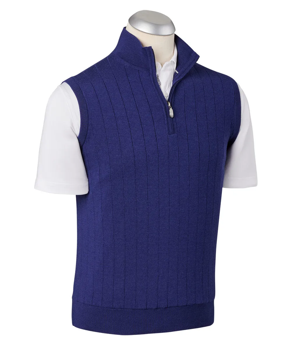 Solid Quarter-Zip Wind Sweater Vest