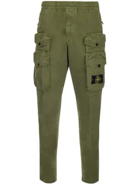 Stone Island High Waist Logo Patch Cargo Pants