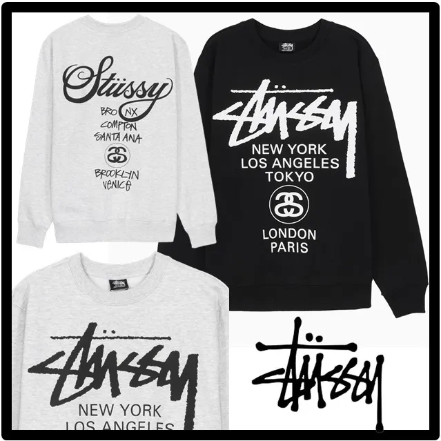 STUSSY  |Unisex Street Style Skater Style Sweatshirts