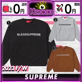 Supreme  |Unisex Street Style Collaboration Logo Sweatshirts