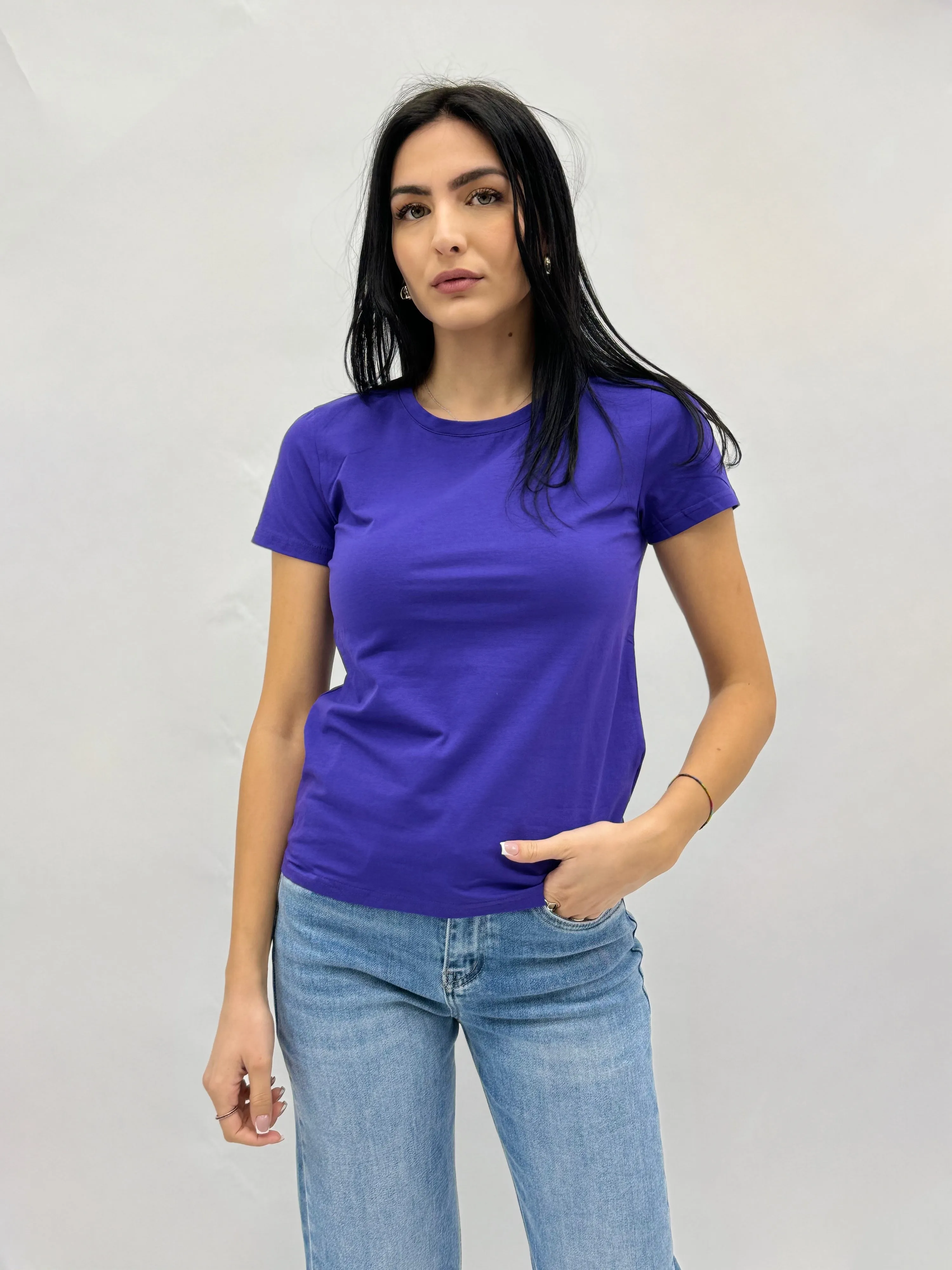 T-shirt in cotone tinta unita petite