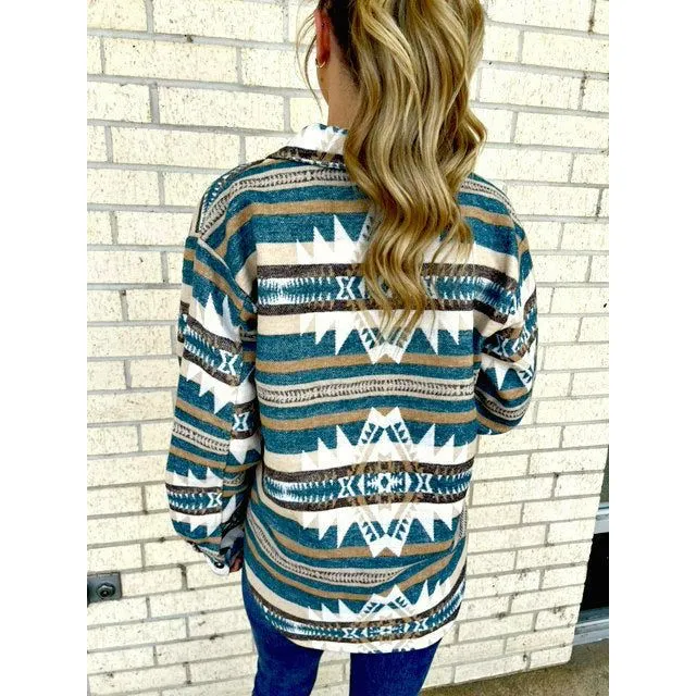 Teal Aztec Jacket