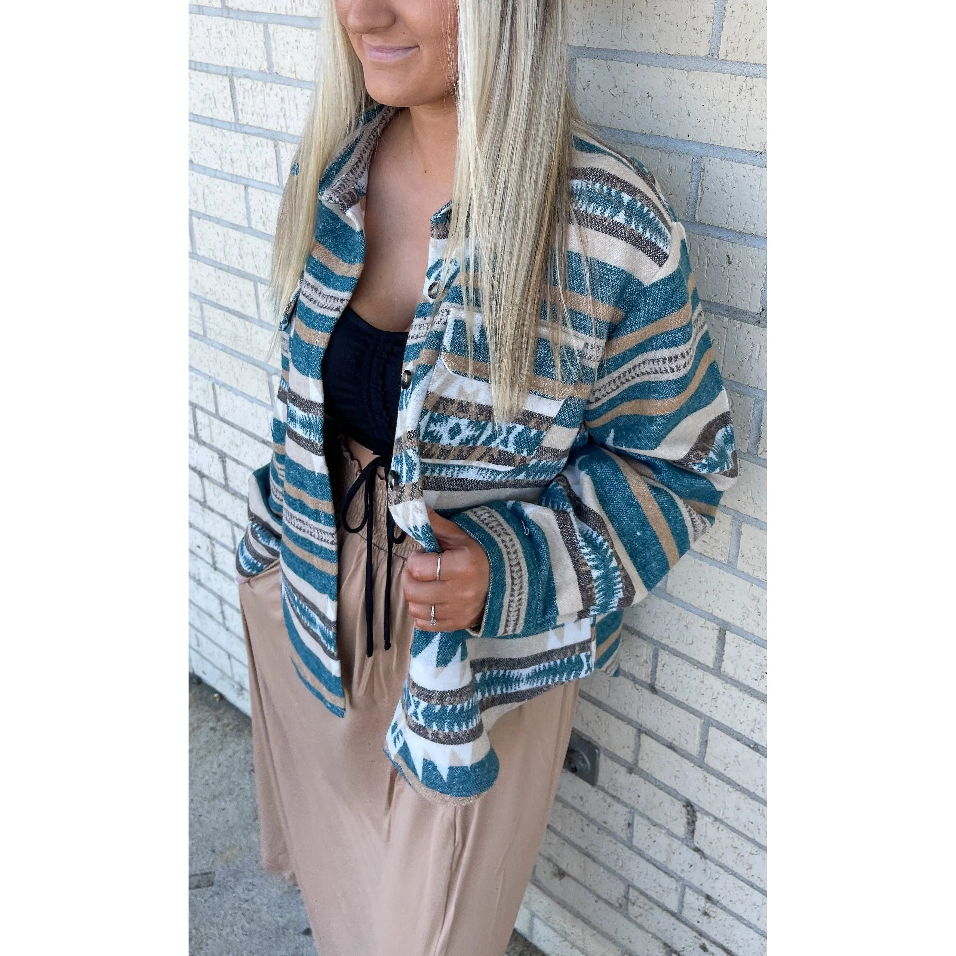 Teal Aztec Jacket