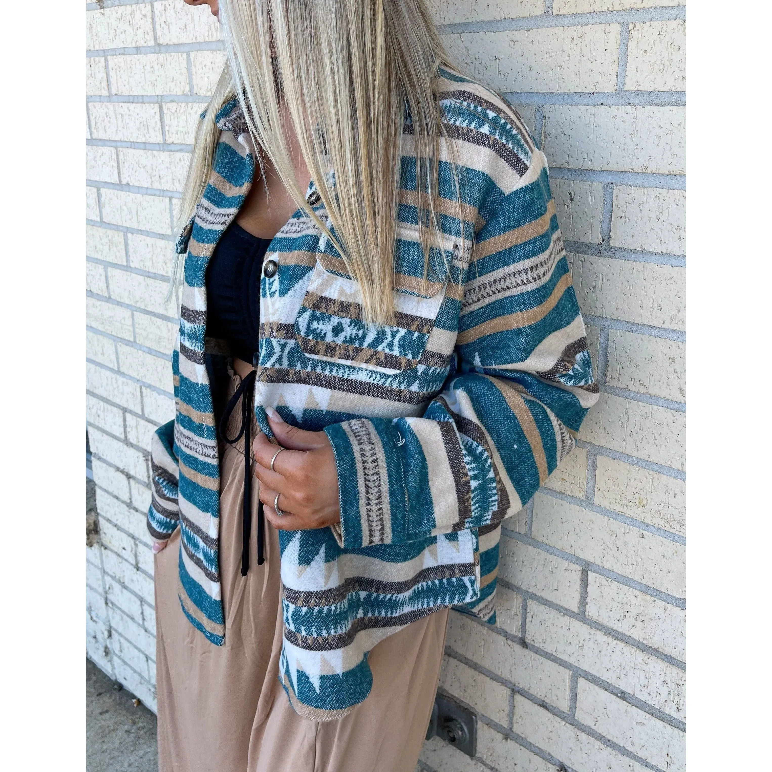 Teal Aztec Jacket