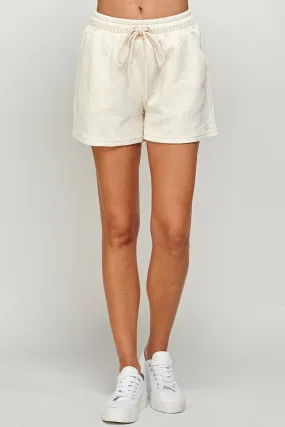 Textured Shorts - Cream