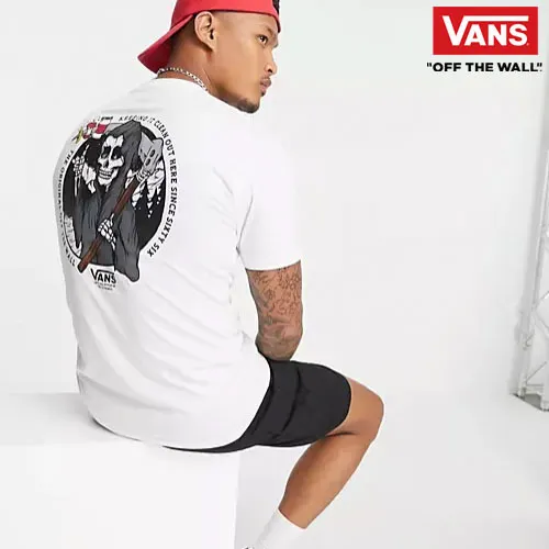 VANS  |Crew Neck Short Sleeves Logo Crew Neck T-Shirts