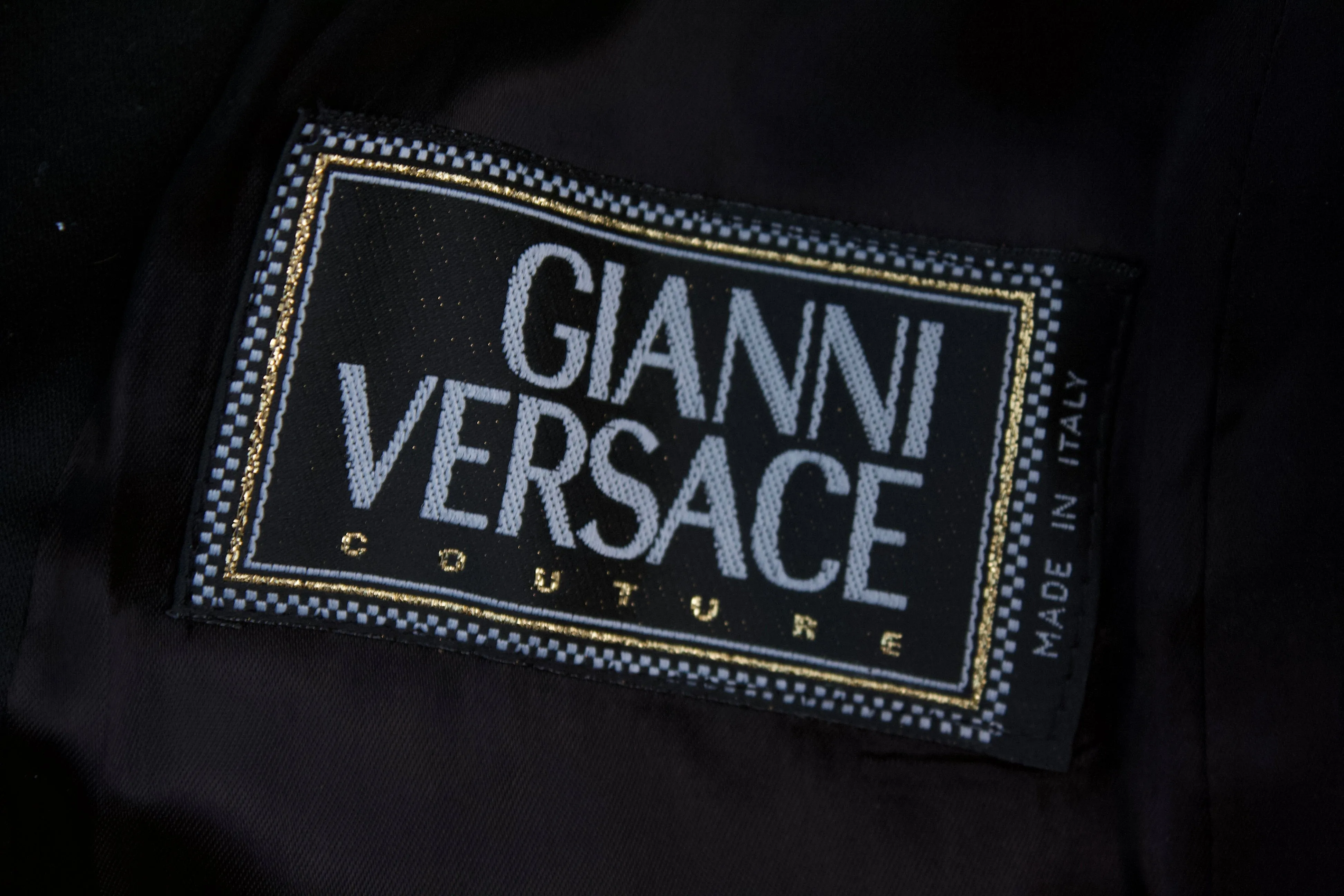 Vintage GIANNI VERSACE Couture Black Coat