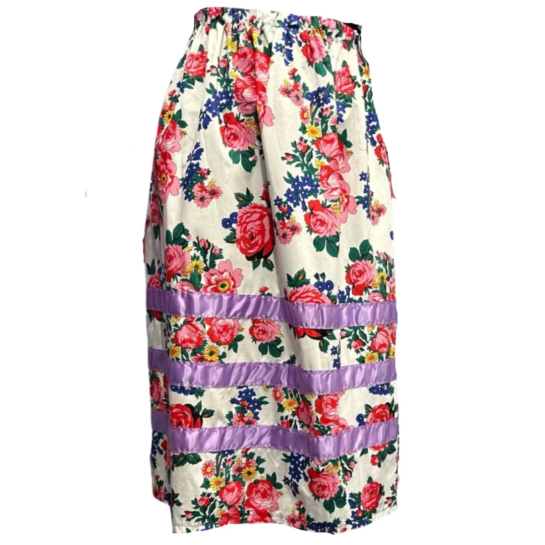 White Floral Ribbon Skirt