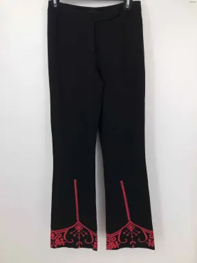 YIGAL AZROUEL Black Red Embroidered Boot Cut Size X-SMALL Pants