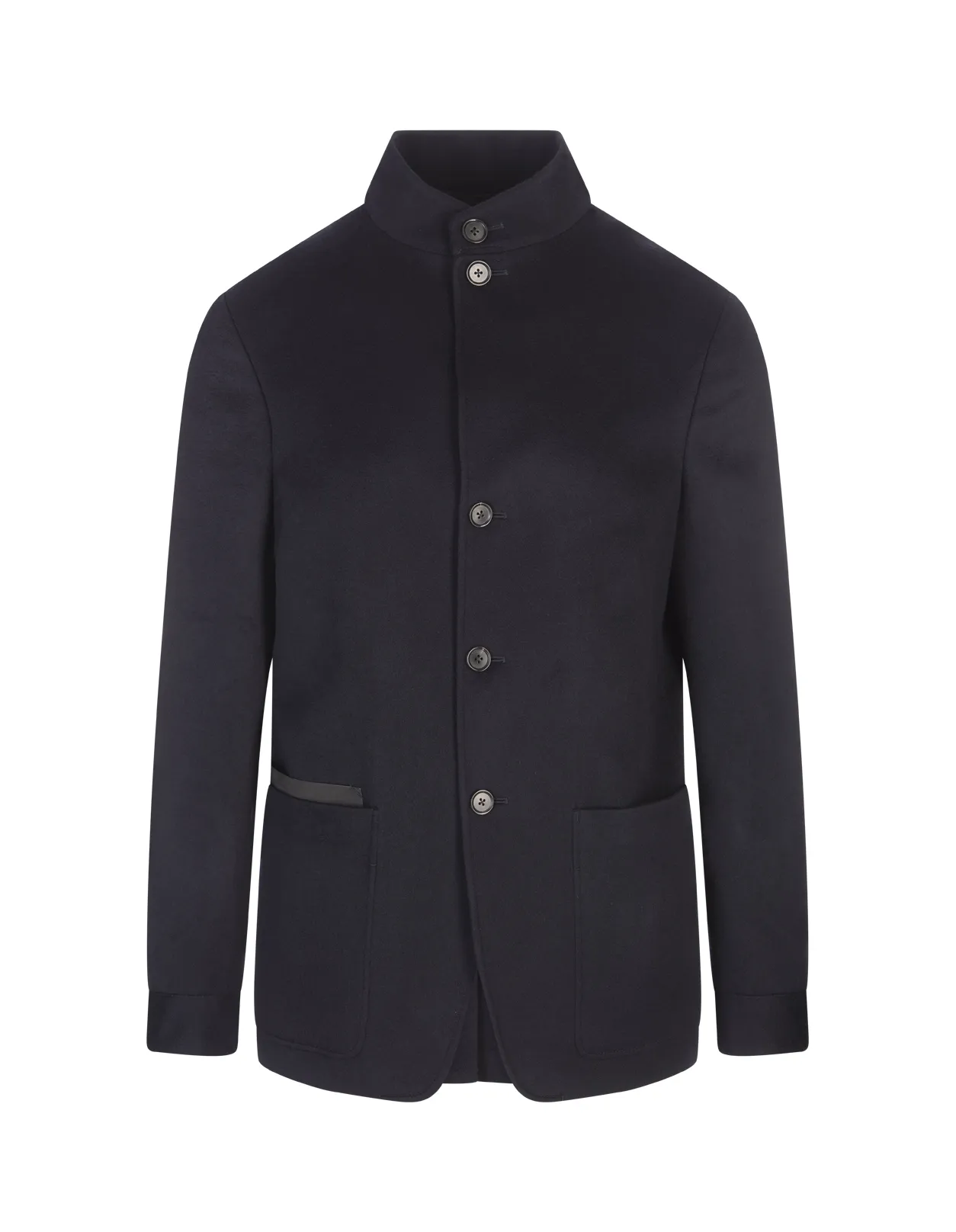 ZEGNA Dark Blue Cashmere Midi Coat