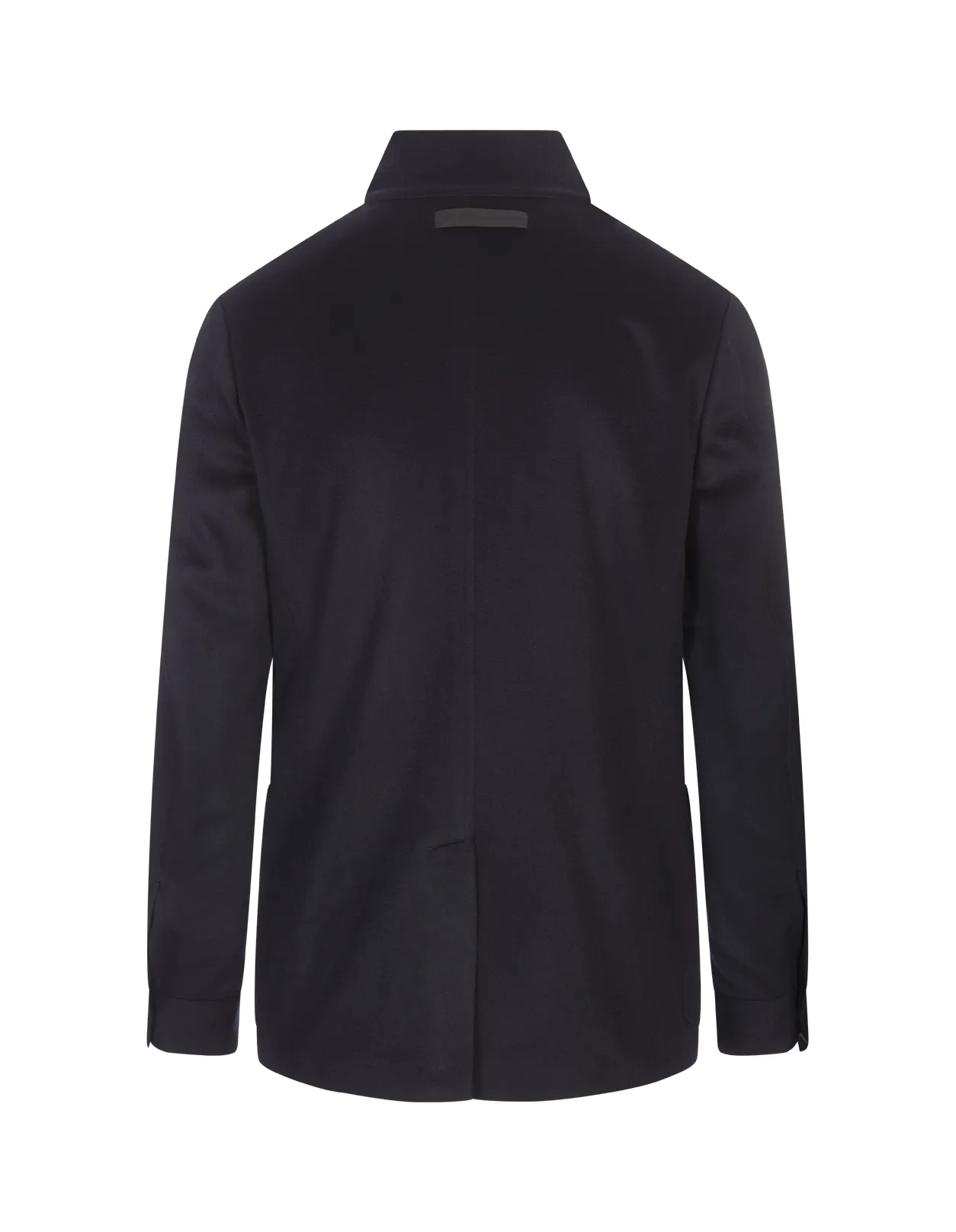 ZEGNA Dark Blue Cashmere Midi Coat